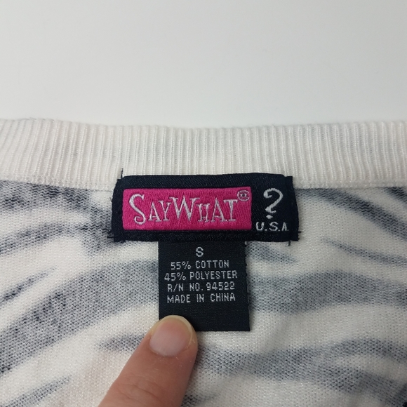 Say What Zebra Button Down Caridgan Sweater - Picture 3 of 6